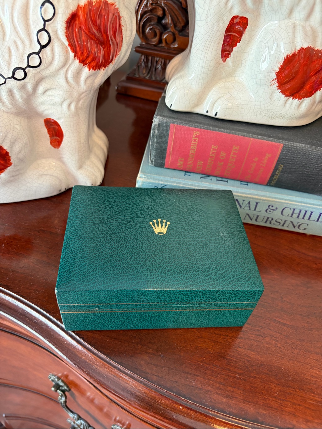 Genuine Vintage Rolex Green Watch Box W Tags Oyster Swimpruf Empty Case Collect